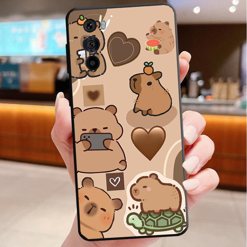 

Cartoon Cute capybara Funda Phone Case For Motorola Edge 50 40 Pro 60 50 40 30 Ultra Neo Fusion Moto G Play G Stylus G Power G Moto Edge 50