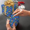 Folded Christmas Wrapping Paper, Funny Cartoon Green Xmas Holiday Wrapping Paper, Christmas Art Paper For DIY Birthday New Year Gift Packing Decor