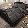 4pcs Couple Bed Quilt Set Sheet Bedsheet Bedspread Queen Size Duvets Cover Linens Comforter Bedding With Pillowcases Luxury Pink