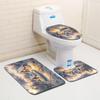 Christmas Bathroom Floor Mat Toilet Three-Piece Set