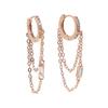 Women New Arrived Elegance Jewelry Long Double Tassel Chain Romantic Party Gift Hoop Tassel Earring