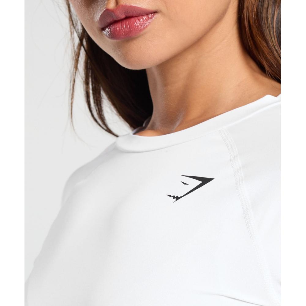 Gymshark Training Baselayer Long Sleeve Top White B1a9l Wbbm