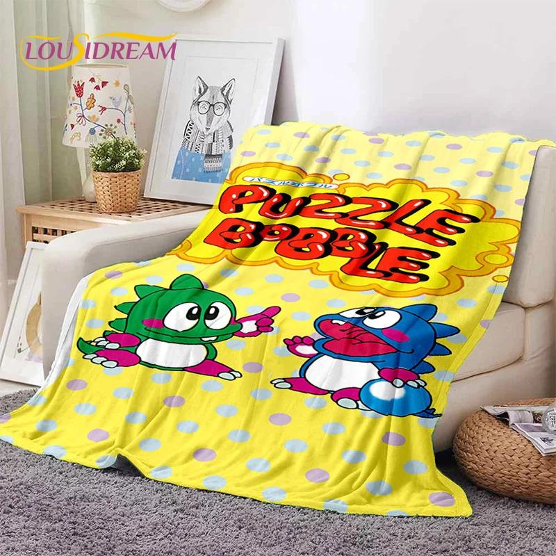 Cartoon Bubble Bobble Puzzle Bobble Retro Game Soft Flannel Blanket for Beds Bedroom Sofa Picnic,Throw Blanket Outdoors Leisure