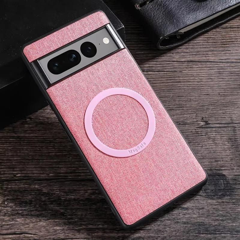Cloth Pattern Case for Google Pixel 9 6 7 8 Pro Magsafe Wireless Charging Compatible Magnetic Shockproof Cover - Protective Cover
