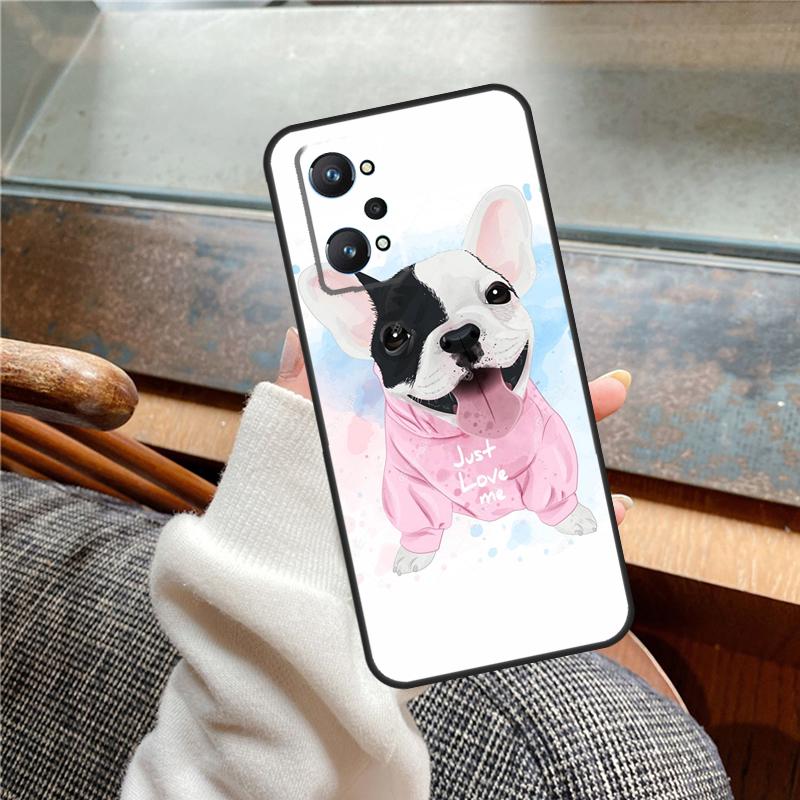 French Bulldog Case For Realme 11 12 13 14 Pro Plus C53 C55 C51 C25 C63 C61 C65 C67 C71 C75 GT6 GT7 15 Pro