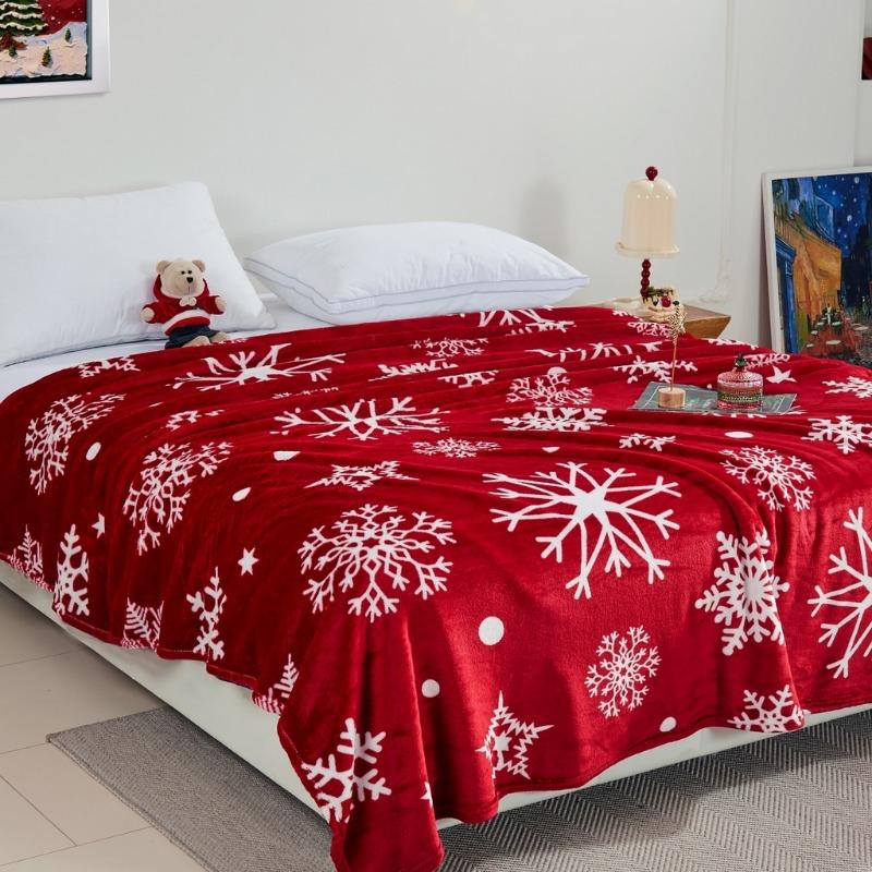 Christmas flannel blanket office nap blanket adult coral fleece blanket milk fleece