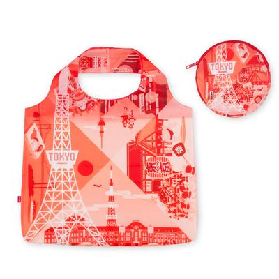 Noren Eco Japanese Pattern Tokyo Compact Eco Bag Perfect for Respect for the Aged Japanese Novelty Japanese Pattern Eco Bag Featuring Tokyo and Tokyo