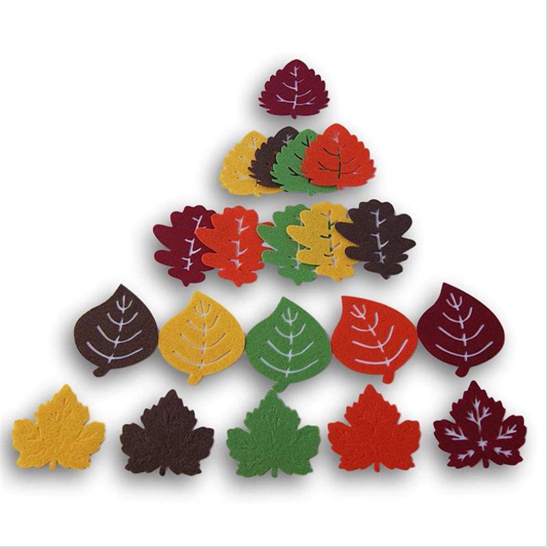 DIY Thanksgiving Felt Maple Tree with 52 Leaves - Kids' Self-Adhesive Game and Easter Decoration