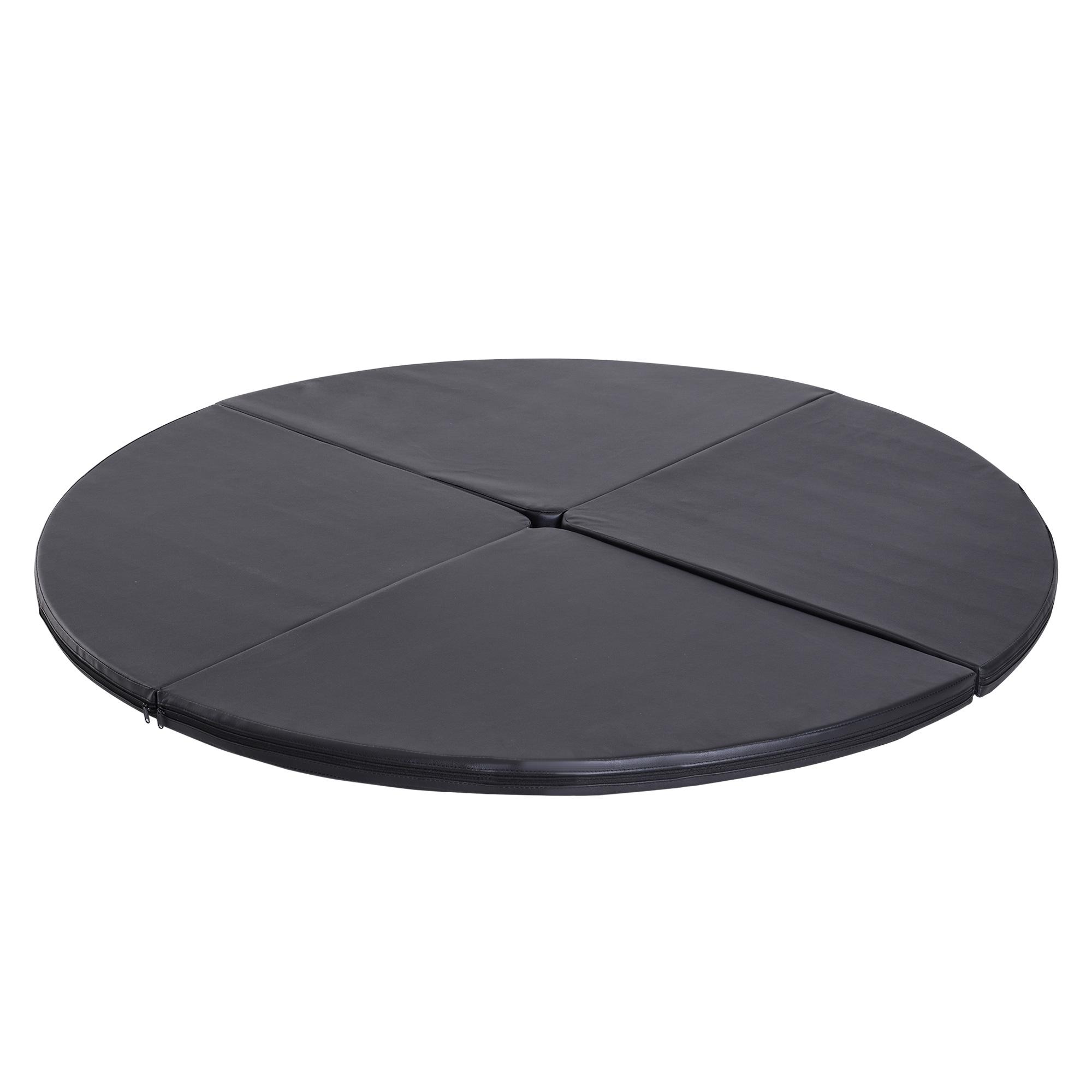 Saltea pentru Pole Dance, Saltea Rotundă din Plastic cu Grosimea de 5 cm pentru Exerciții de Pole Dance, Gimnastică, Yoga, Negru 150 x 150 x 5 cm negru