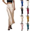 Stylish And Elegant Silky Satin Midi Skirt, Versatile, Slimming And Flowing Bodycon Maxi Skirt For Women.