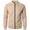 Men S Solid Color Zip Up Stand Collar Long Sleeve Cardigan Sweatshirt