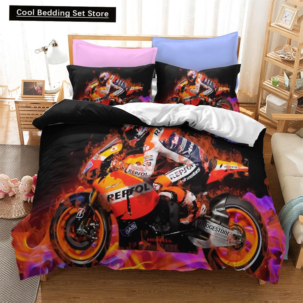 Fashion Motorcycle 3D Duvet Cover Bedding Set Comforter Linen Pillowcases Quilt Cover Home Decor Single Double Twin King Queen