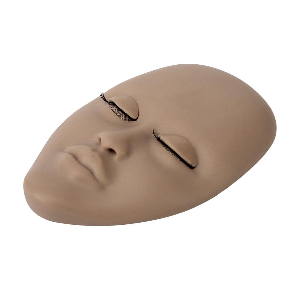 Lash Mannequin Head Eyelash Extension Practice Mannequin Makeup Mannequin Head for Beginner Dark Brown