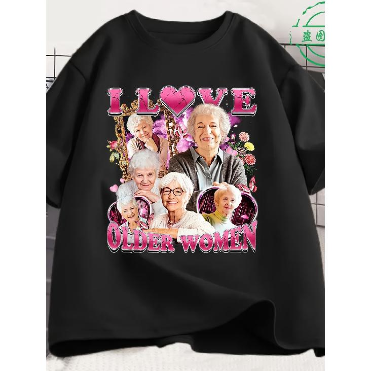 I Love Older Women Funny Meme Men S 100 Shirt Y2K Harajuku Graphic T Shirts Unisex Short Sleeve Women Streetwear T Shirt S чёрный
