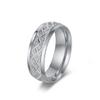 Diamond Plaid Frosted Stainless Steel Ring for Men Tail Ring No-fading Jewelry