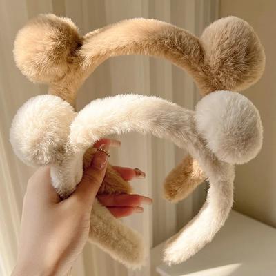 Plüsch-Stirnband, süße Bärenohren, Haarreif, für Damen, Spa-Gesichtswäsche, Anti-Rutsch-Haarhalter, Mädchen, Cartoon-Kopfreif, Haarband