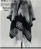 Trendy Imitation Cashmere Houndstooth Plaid Cape Scarf with Tassels for Autumn/Winter