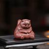 Zisha Teetier Lila Ton Wütende Katze Skulptur Handgefertigte Teetisch Dekoration für Kungfu Teegeschirr Geschenke für Teeliebhaber Heim- und Bürodekoration