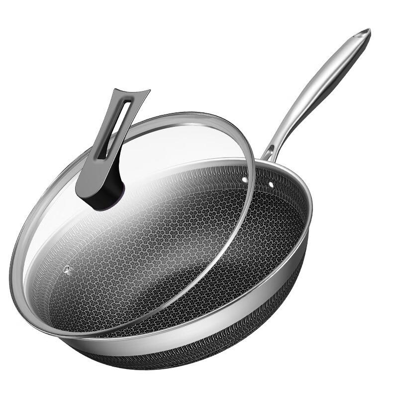 Kangbahe 32cm 316L Stainless Steel Non-stick Wok
