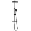 Double Head Shower Set with Mixer Tap Hose Black Brass