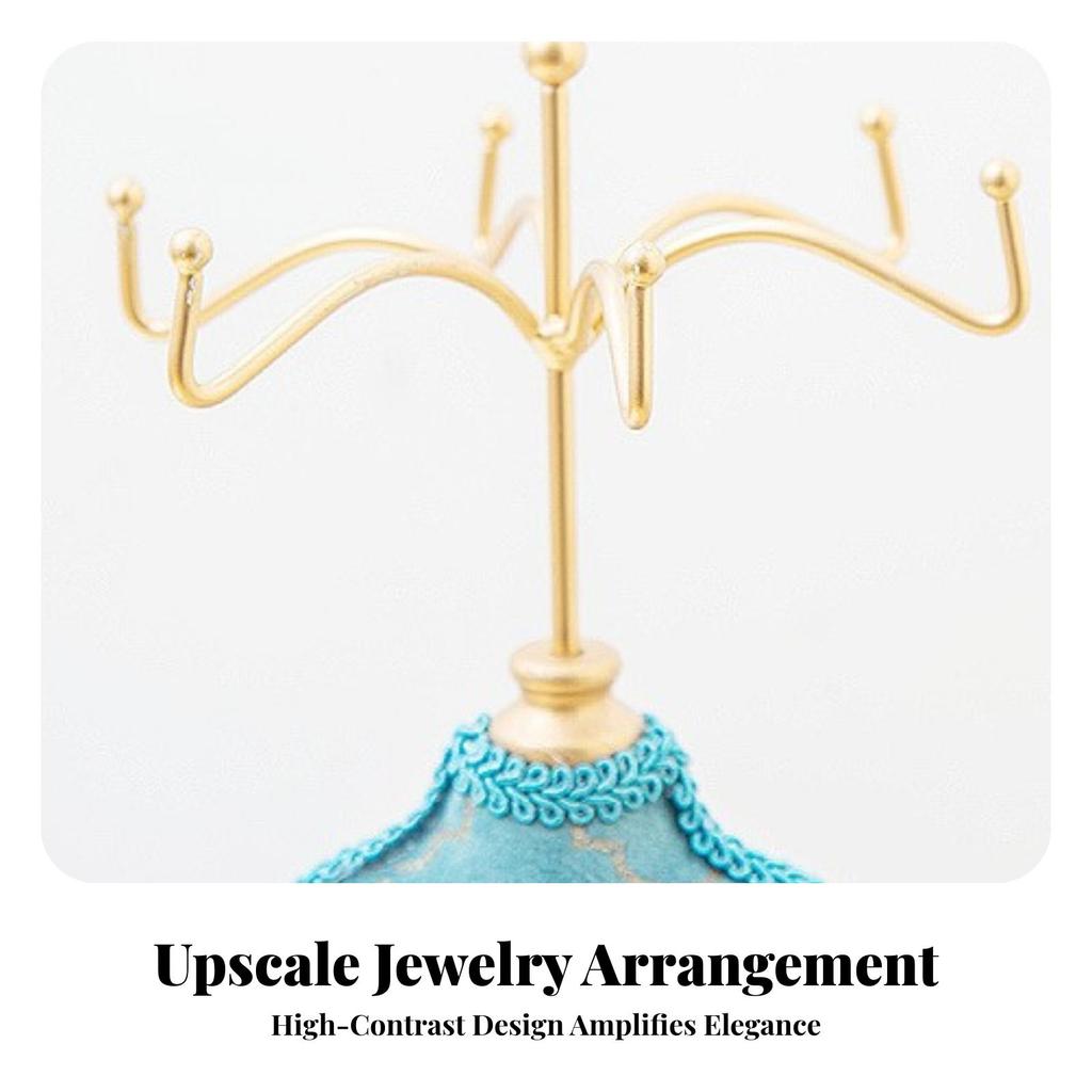 Jewelry Display Stand Goldenhued Mannequin Torso Stylish for Vanity, Women