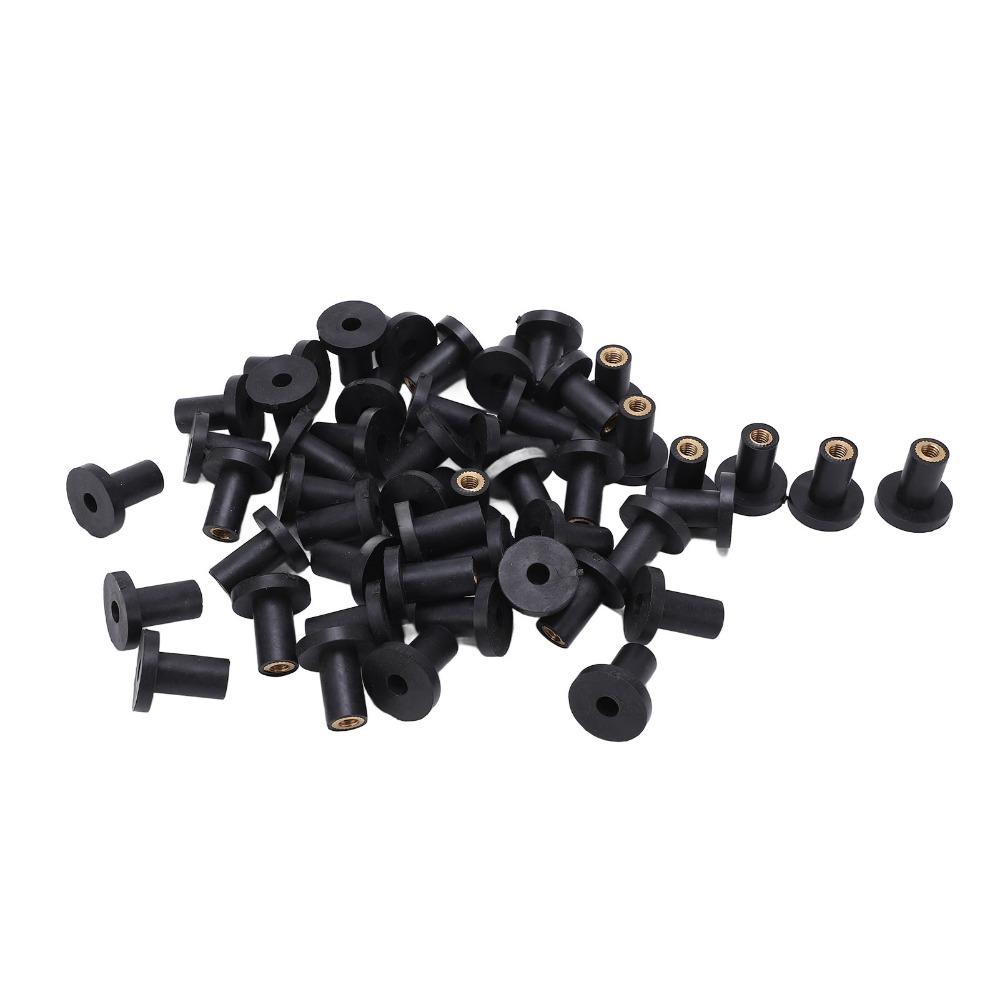 50PCS Black Rubber M5 Rubber Well Nuts M5 Thread Fairing Mounting Nuts  Bolt Hole Sealing