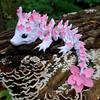 Vibrant 3D Printed Cherry Blossom Dragon Statue - Colorful and Complex Flower Design, Suitable for Christmas and New Year Gifts
