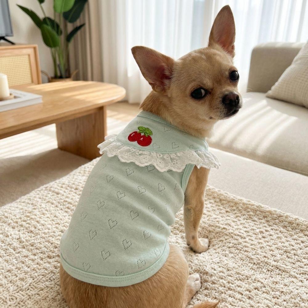 Breathable Puppy T-Shirt Thin Soft Pet Outfits Comfortable Fit Dog Lace Vest Photography