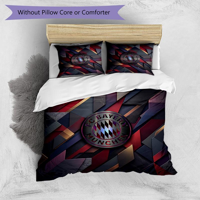 Set Lenzuola 3 Pezzi con Stampa Modello Bayern Monaco Morbido Delicato sulla Pelle Lavabile Copripiumino e Federe Set Tutte le Stagioni Camera da Letto