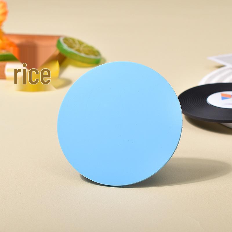 Cute Cartoon Fruit Non-Slip PVC Coaster - Heat Resistant Soft Rubber Placemat 9cm светло-синий
