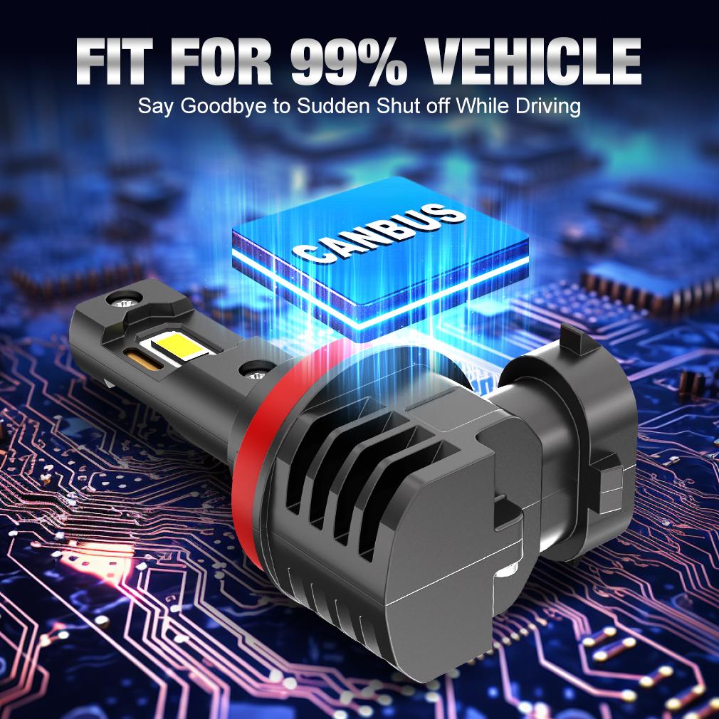 2ks Canbus H11 LED H8 9005 HB3 9006 HB4 LED žiarovky do predných svetlometov 6000K 60W 32000Lm Super jasné bez ventilátora 16-jadrové CSP DRL hmlové svetlo diaľkové svetlo