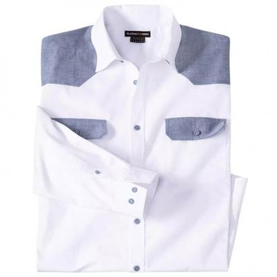 Atlas For Men Mens Western Contrast Panel Shirt