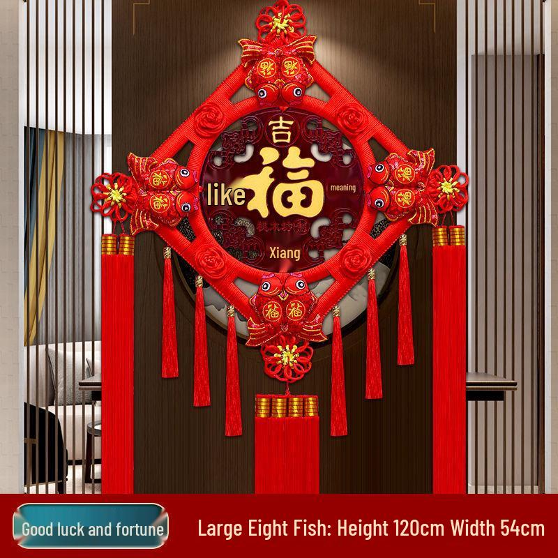 2025 High-End Chinese Knot Peace Fu Character Five Blessings Door Ornament for Living Room and Housewarming Decoration