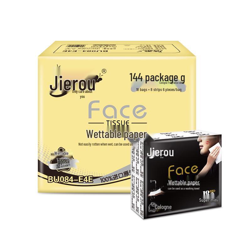 Jie Rou 4-lagige Mini-Taschentücher, 30 Packungen, je 6 Blatt – Tragbare Gesichts-Servietten