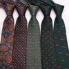 Green Series Business Tie Men'S Retro Striped Cashew Flower Polyester Silk Hand Tie
