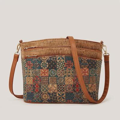 2025 Ethnische Retro-Schulter-Messenger-Taschen für Damen mit einzigartigem Rindendesign