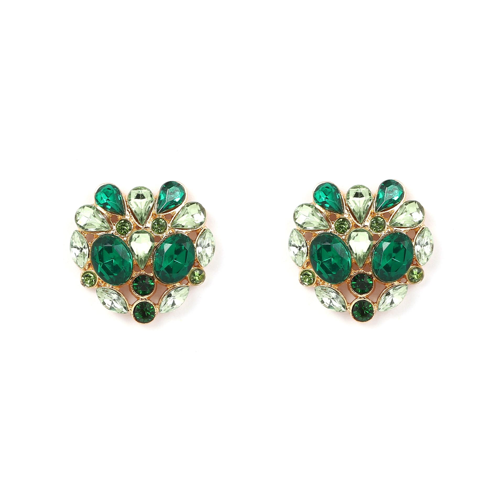 

The fresh and fashionable style features a niche figure s head in alloy with colorful diamond stud earrings, presenting a simple and elegant look