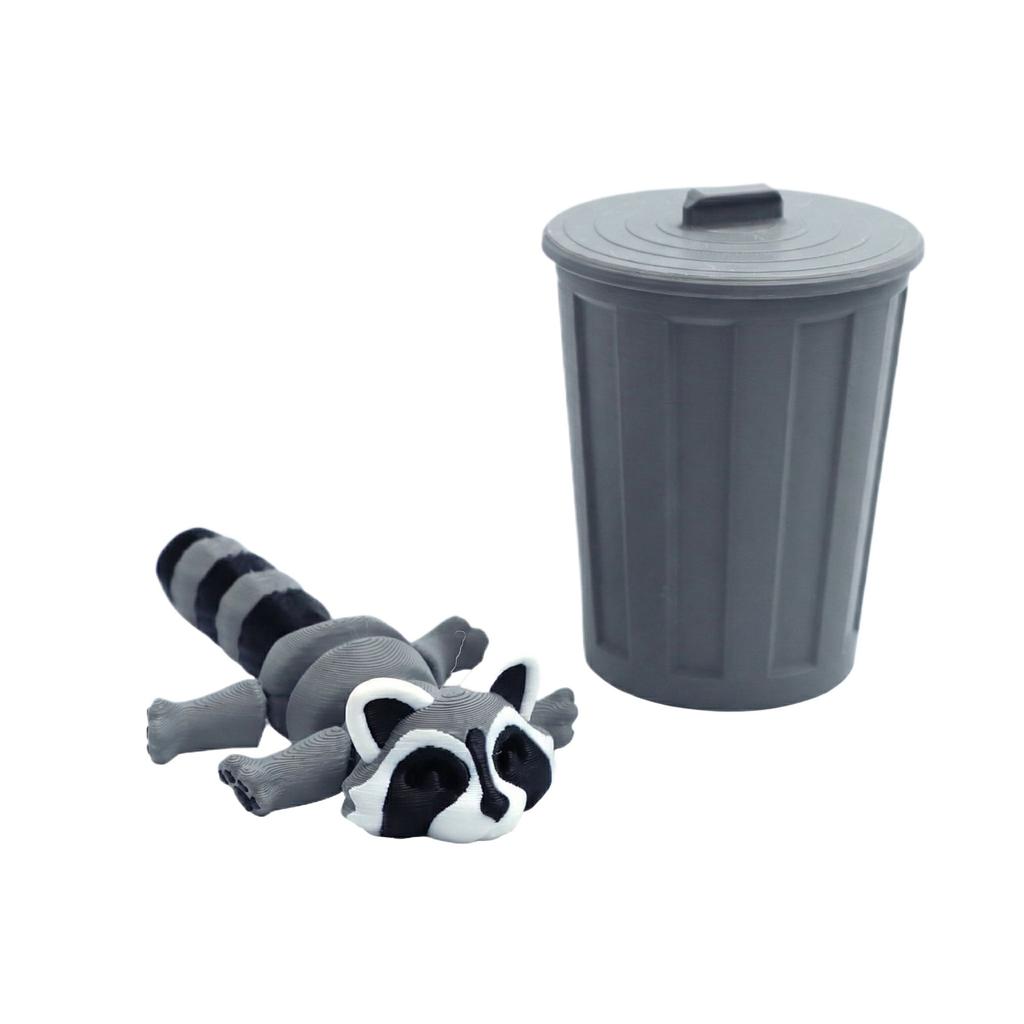 3D-gedruckter beweglicher Waschbär-Spielzeug-Mülleimer