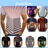 Men Vortex 3d Psychedelic Printed Tshirts Hip Hop Short Sleeve Tee Shirts Tops
