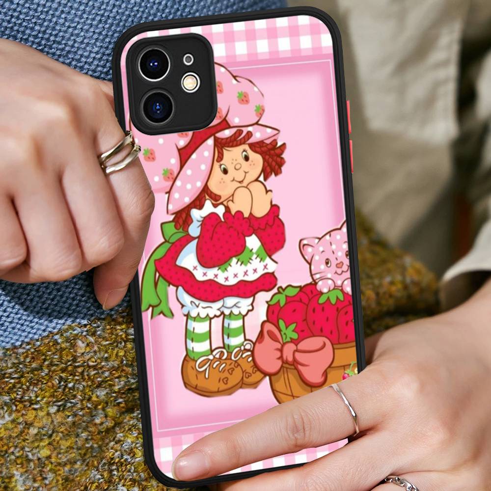 S-Erdbeerkuchen-Mädchen Für IPhone 16 Pro Max 15 14 13 12 11 XS MAX X Plus Bonbonfarbe Mattes TPU Handyhülle
