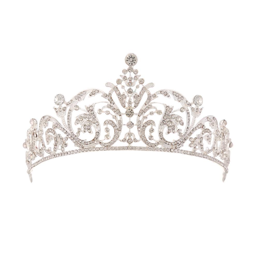 

European Baroque Rhinestone Bridal Crown - Princess Headdress & Wedding Hair Accessory