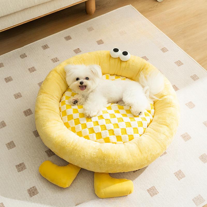 Dog Autumn and Winter Thickened Warm Plush Elf Briquettes Plush Nest Deep Sleep Cat Nest Pet Nest Supplies