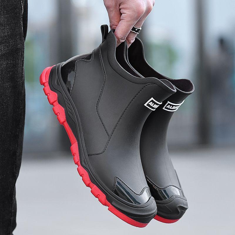 

Wear to Work Male Shoes Round Toe Soft Comfortable Original Booties Fishing Gum High Quality Designer Rainy Day Men s Rain Boots 39