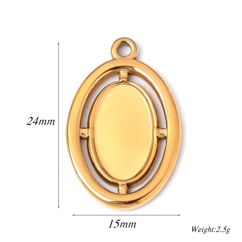 6pcs/lot Stainless Steel Charms Heart Round Irregular Blank Cabochon Pendant Base Diy Resin Cameo Jewelry Making