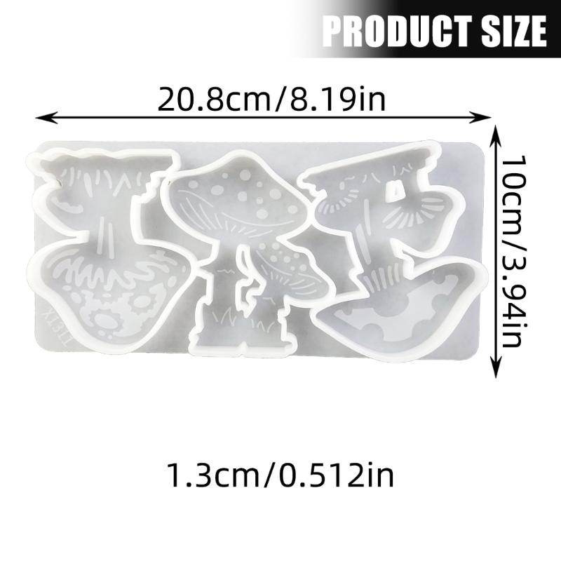 3 Cavities Mushroom Silicone Molds Heat Resistant Silicone Candle Mould for Resin Casting Making Candle Soap Chocolate