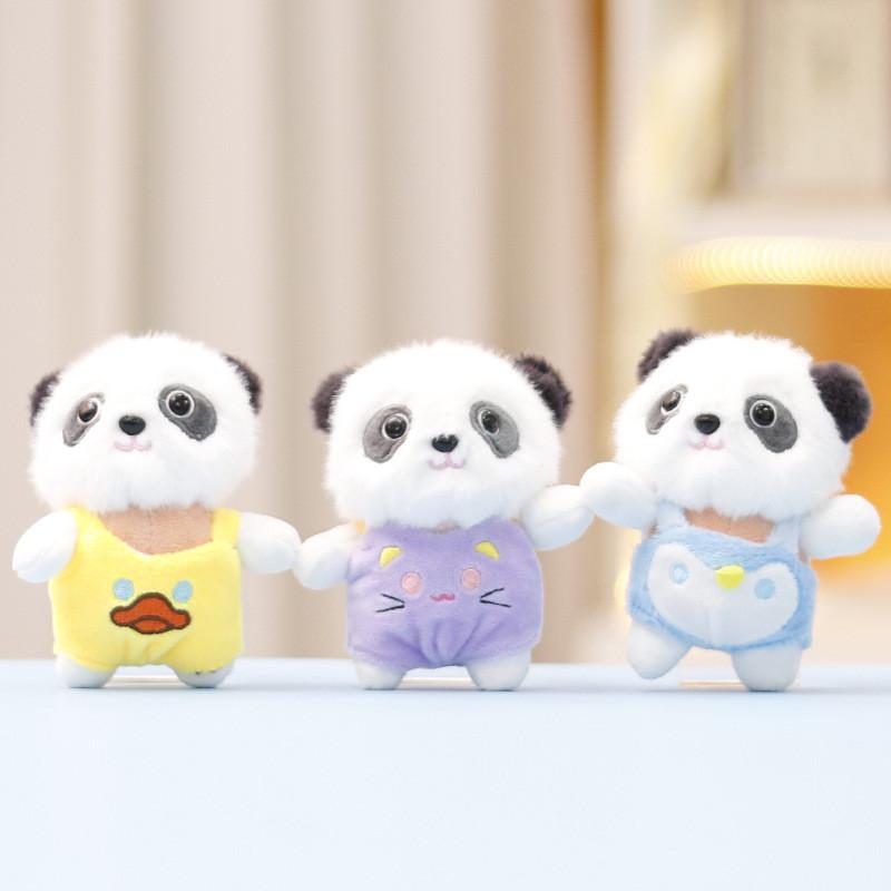 Cute Keychain Panda Cartoon Girl Backpack Decoration Hanging Plush Gift Doll