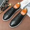 Size Men's Little White Shoes Lace-up Board Shoes Trend Casual Leather Shoes Sports British Style 46 Thick Soles Large Size 38