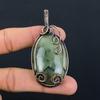 Prehnite Gemstone Pure Cupru Sârmă înfășurată manual bijuterii pandantiv