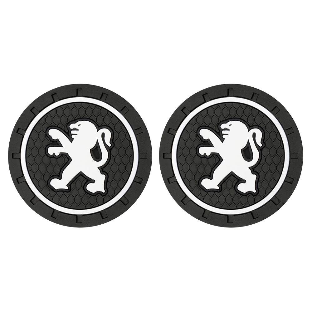 

2026 Hot Car Sticker 2Pcs Car Coaster Water Cup Holder Anti-Slip Silicone Mat For Peugeot 207 3008 206 208 308 307 407 508 5008