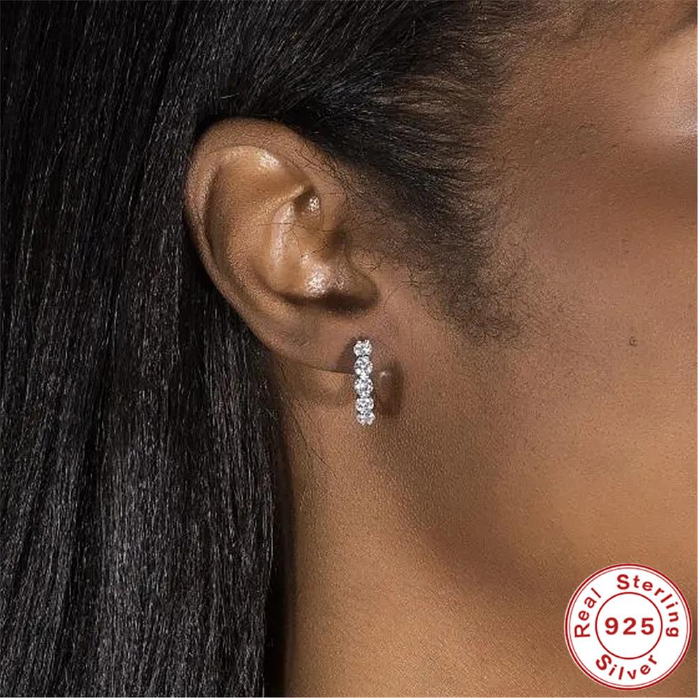 2 Carat Moissanite Earrings, Earrings, High Quality S925 Sterling Silver Ear Jewelry Wholesale